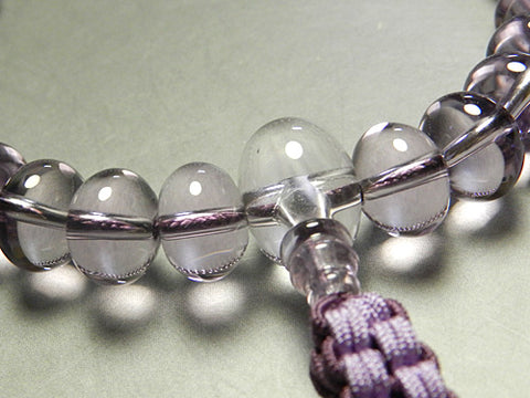 Men's prayer beads, rose amethyst, oval bead