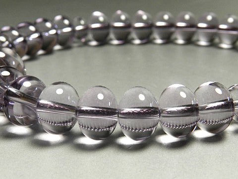 Men's prayer beads, rose amethyst, oval bead
