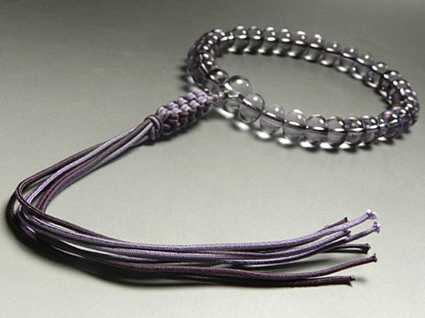 Men's prayer beads, rose amethyst, oval bead