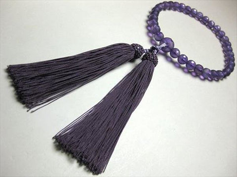 Women's Amethyst Prayer Beads, Windowed Snow