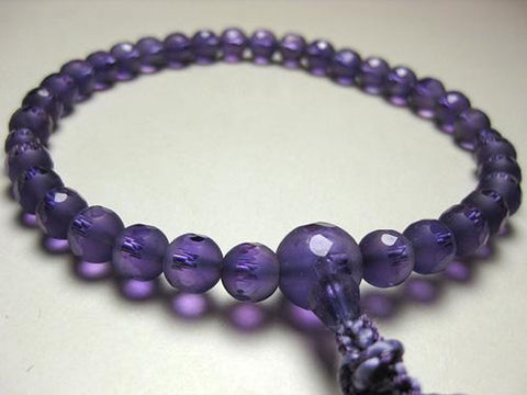 Women's Amethyst Prayer Beads, Windowed Snow