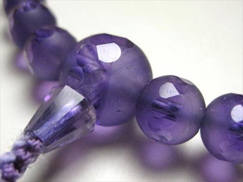Women's Amethyst Prayer Beads, Windowed Snow
