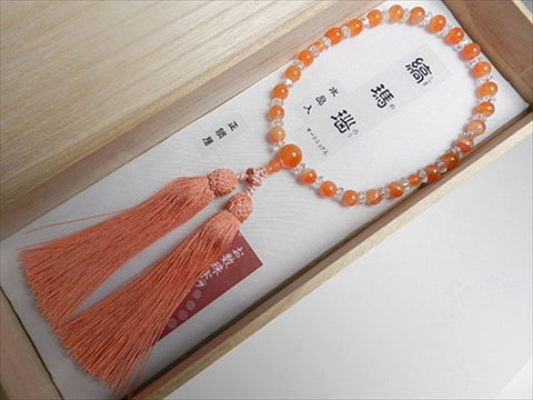 Women's Prayer Beads, Striped Agate, 7mm, Faceted Crystal Finish