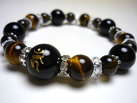 Black Onyx Large-Bead Bracelet Acala Carving 6865410000000 - bead detail
