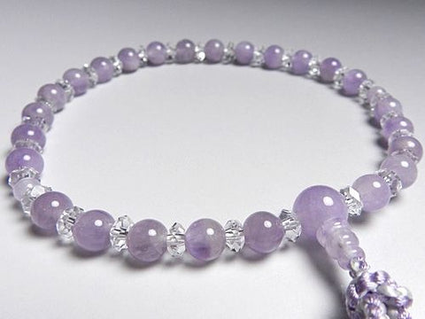 Women's Wisteria Cloud Amethyst Prayer Beads, Faceted Crystal