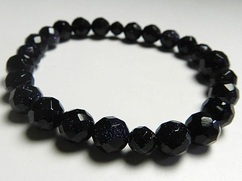 Purple Goldstone Faceted Bracelet, Uniform Finish