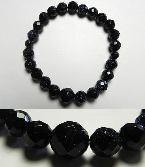 Purple Goldstone Faceted Bracelet, Uniform Finish