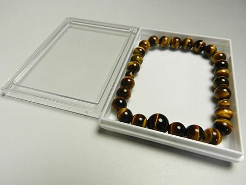 Tiger's Eye Bracelet, 7mm Round Beads, Uniform Finish