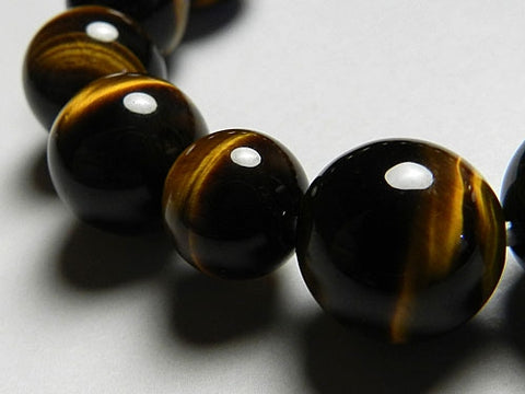 Tiger's Eye Bracelet, 12mm Round Beads, Matching Set