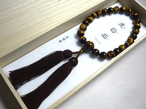 Men's prayer beads, tiger's eye, 22 beads
