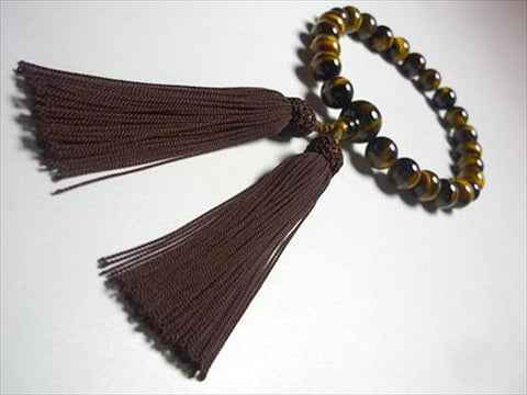 Men's prayer beads, tiger's eye, 22 beads