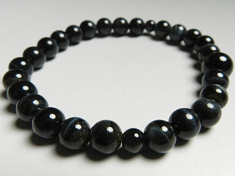 Blue Tiger's Eye 7mm round bead bracelet, matching set