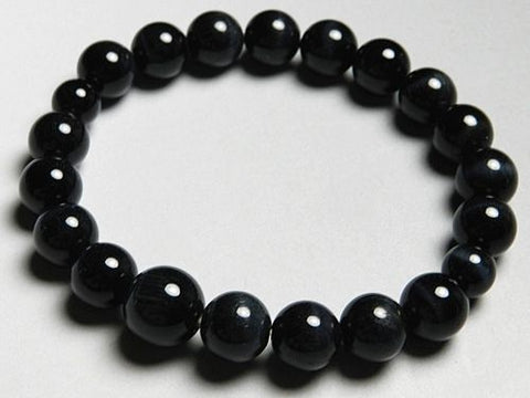 Blue Tiger's Eye 10mm round bead bracelet, matching set