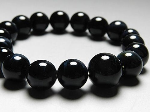 Blue Tiger's Eye 12mm round bead bracelet, matching set