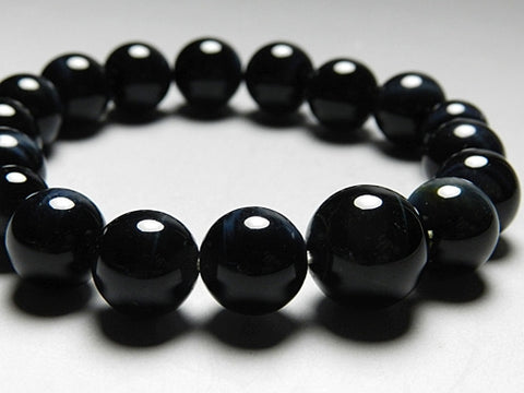 Blue Tiger's Eye 12mm round bead bracelet, matching set