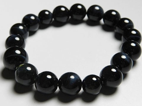 Blue Tiger's Eye 12mm round bead bracelet, matching set