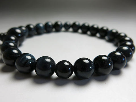 Men's prayer beads, blue tiger's eye, Jodo Shinshu