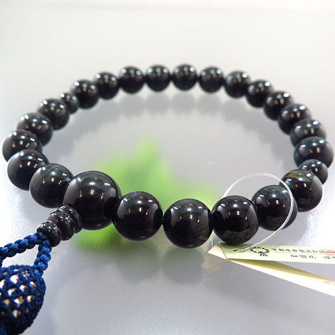 Men's prayer beads, blue tiger's eye, silk tassel