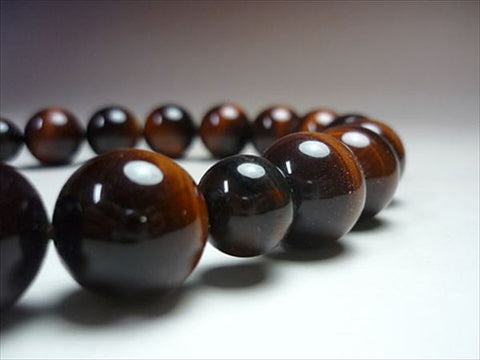 Men's prayer beads, red tiger's eye, 18 beads
