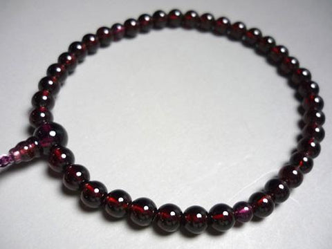 Women's Prayer Beads, Garnet, 7mm Bead, Uniform Finish