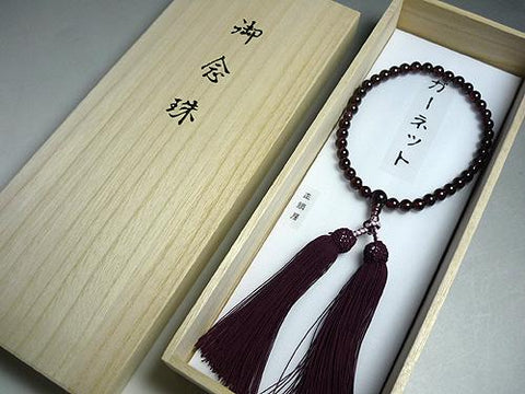 Women's Prayer Beads, Garnet, 7mm Bead, Uniform Finish