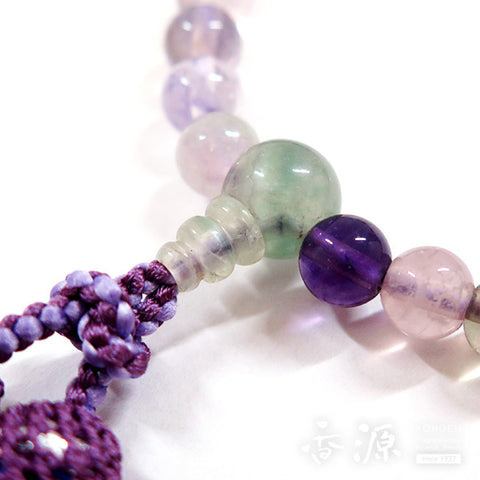 Women's Fluorite Prayer Beads, Uniform Finish, Purple Tassel