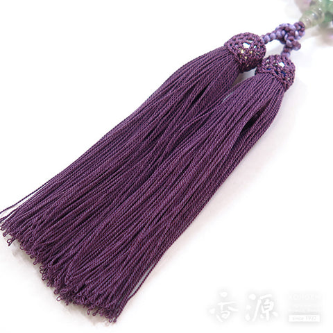 Women's Fluorite Prayer Beads, Uniform Finish, Purple Tassel