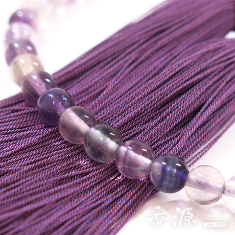 Women's Fluorite Prayer Beads, Uniform Finish, Purple Tassel
