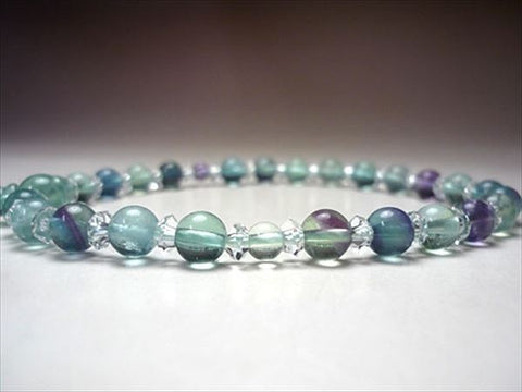 Women's Fluorite Prayer Beads, Faceted Crystal, Wakatake Tassel
