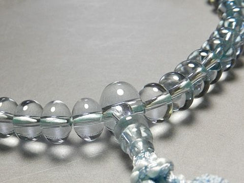 Women's Blue Quartz Prayer Beads, Oval Bead, Uniform Finish