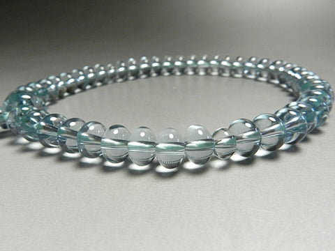 Women's Blue Quartz Prayer Beads, Oval Bead, Uniform Finish