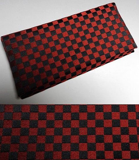 Ojuzu Bag "Hifumi", Small Ichimatsu Check, Red