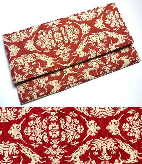 Prayer Beads Bag, Meibutsu-Gire, Goat Motif, Red