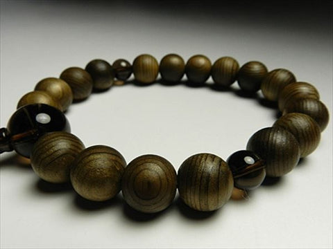 Men's Prayer Beads, Jindai Cedar, 18 Beads, Bonten Tassel