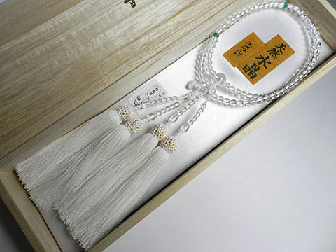 Women's Crystal Prayer Beads, 5mm Bead, Emerald Accent