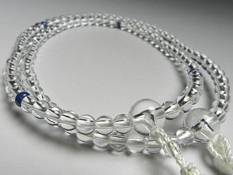 Women's Crystal Prayer Beads, 5mm Bead, Sapphire Accent
