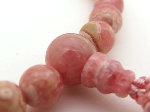 Women's Rhodochrosite Prayer Beads, 7mm Bead, Uniform Finish
