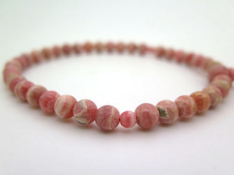 Women's Rhodochrosite Prayer Beads, 7mm Bead, Uniform Finish