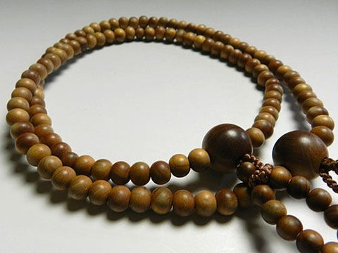 Men's Prayer Beads, Indian Sandalwood, Nichiren Sect, Niso-han Hokke Style, Matching Set