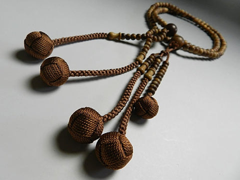 Men's Prayer Beads, Indian Sandalwood, Nichiren Sect, Niso-han Hokke Style, Matching Set