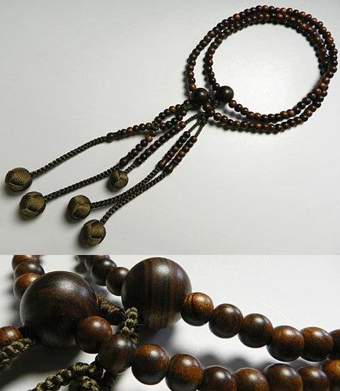 Men's Prayer Beads, Sendan Sandalwood, Nichiren Sect, Niso-han Hokke Style, Matching Set