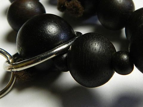 Men's Prayer Beads, Ebony, Jodo Sect, Sanman Jodo Style, Matching Set