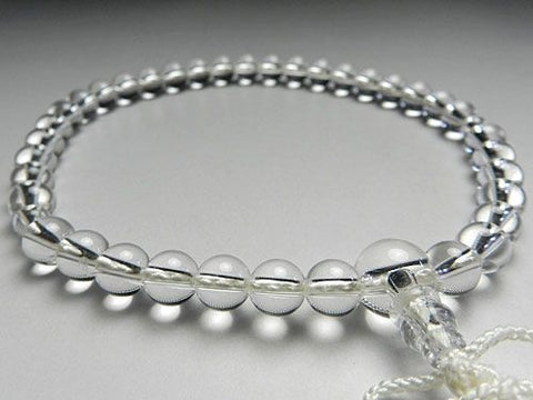 Women's Prayer Beads, Crystal, 7mm Bead, Jodo Shinshu Style, Matching Set