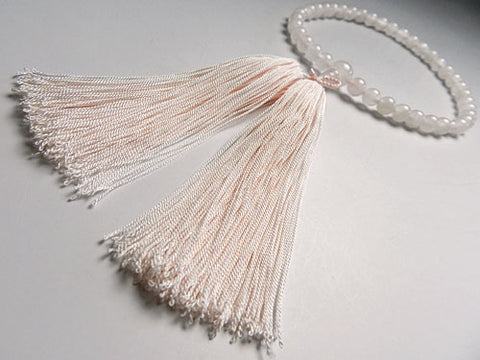 Women's Prayer Beads, Rose Quartz, 7mm Bead, Jodo Shinshu Style, Matching Set