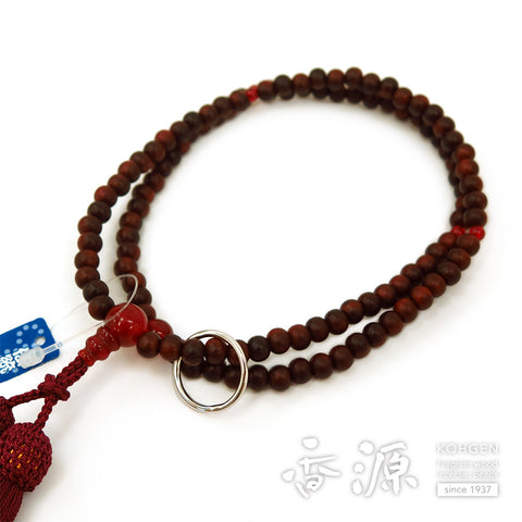 Women's Prayer Beads, Rosewood, Soto Zen Sect, Agate Finish