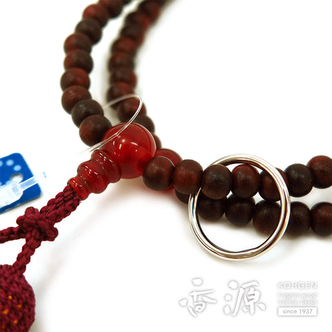 Women's Prayer Beads, Rosewood, Soto Zen Sect, Agate Finish