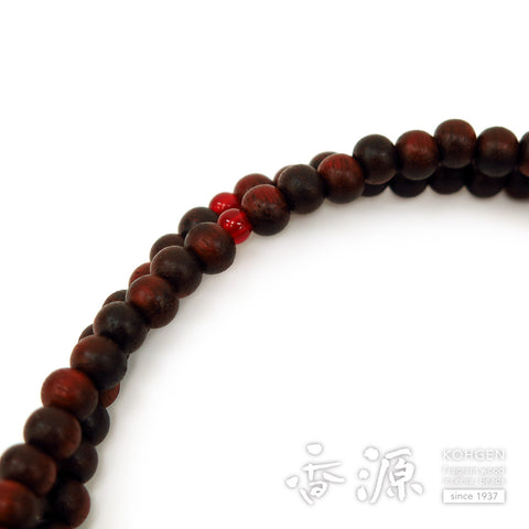 Women's Prayer Beads, Rosewood, Soto Zen Sect, Agate Finish