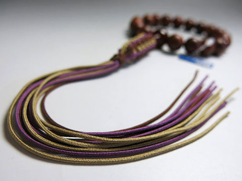 Men's prayer beads, rosewood, agate finish, Jodo Shinshu