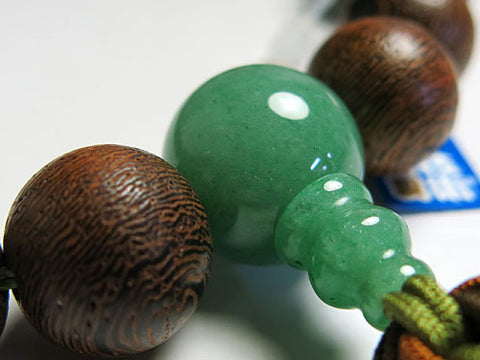 Men's prayer beads, ironwood, Indian jade finish