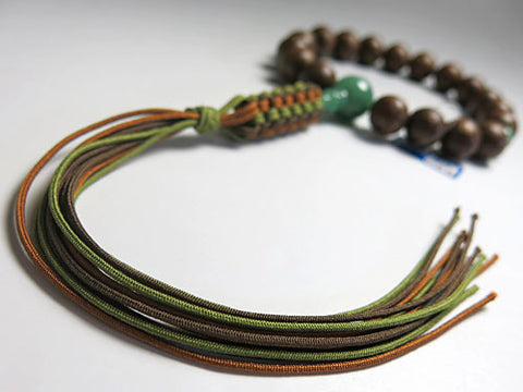 Men's prayer beads, ironwood, Indian jade finish